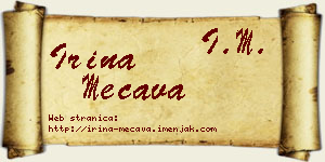 Irina Mećava vizit kartica